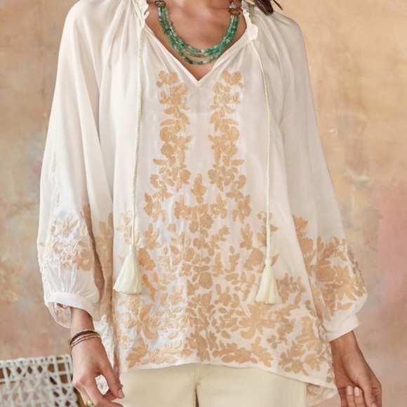 Sundance Dulce De Lethe Floral Embroidered Blouse, Size M. NWOT. - Picture 1 of 6